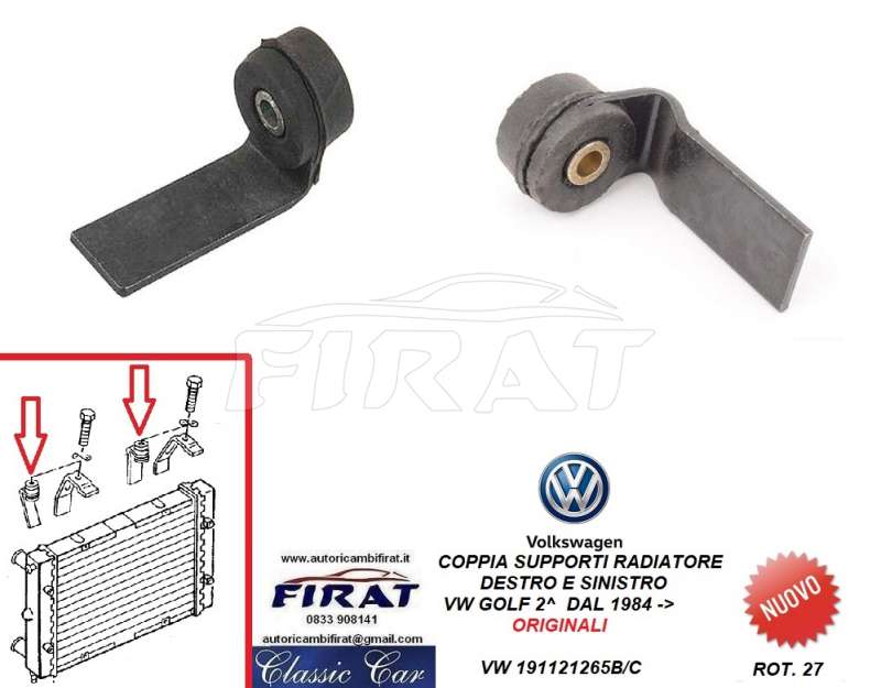 SUPPORTI RADIATORE VW GOLF 84-> (191121265B/C)
